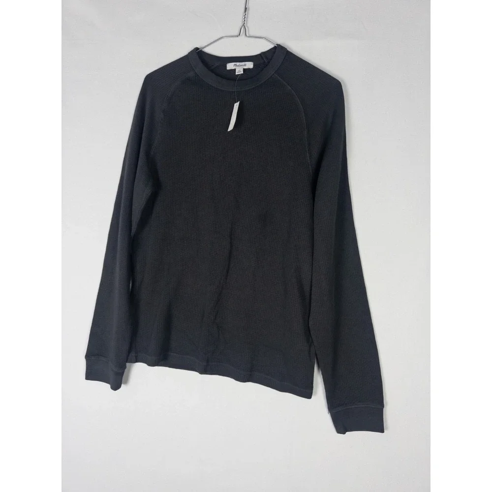 NWT Madewell‎ Womens Sweater XS Heather Gray Pullover Solid Knit Cotton